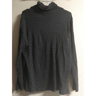 ユニクロ(UNIQLO)の長袖　カットソー　Tシャツ　ユニクロ　L ボーダー　ブラック(Tシャツ(長袖/七分))