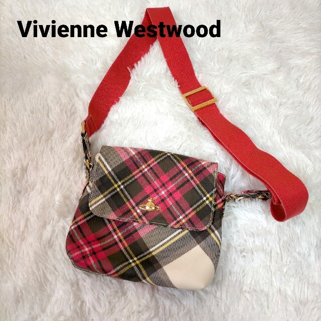 Vivienne Westwood 赤チェック ハンドバッグ 美品-