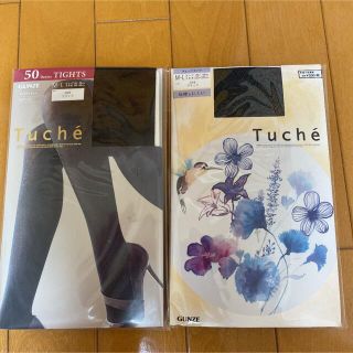 グンゼ(GUNZE)のTucheブラックラメストッキングとダイヤチェック柄ストッキング(タイツ/ストッキング)