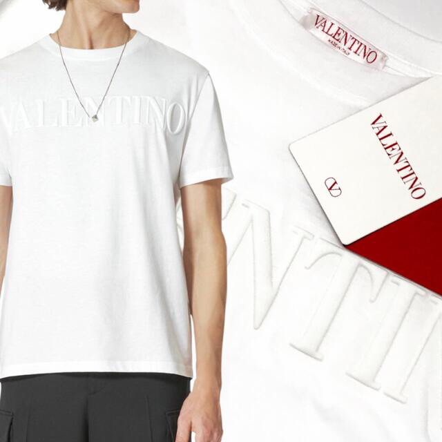 Tシャツ/カットソー(半袖/袖なし)★新品 正規品★VALENTINO エンボスド ロゴTシャツ◉Sサイズ◉