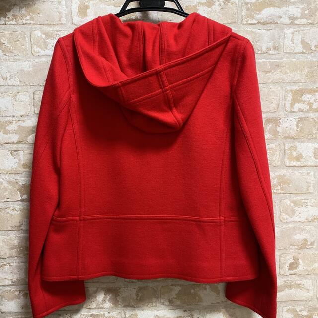 クレージュ ボアコーデュロイコート 赤 美品 フード ダッフルコート