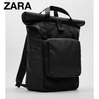 ザラ(ZARA)のZARA ザラ  コントラストリュック　バックパック  ブラック(バッグパック/リュック)