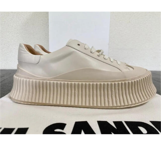 JIL SANDER 白レザースニーカー　37サイズ