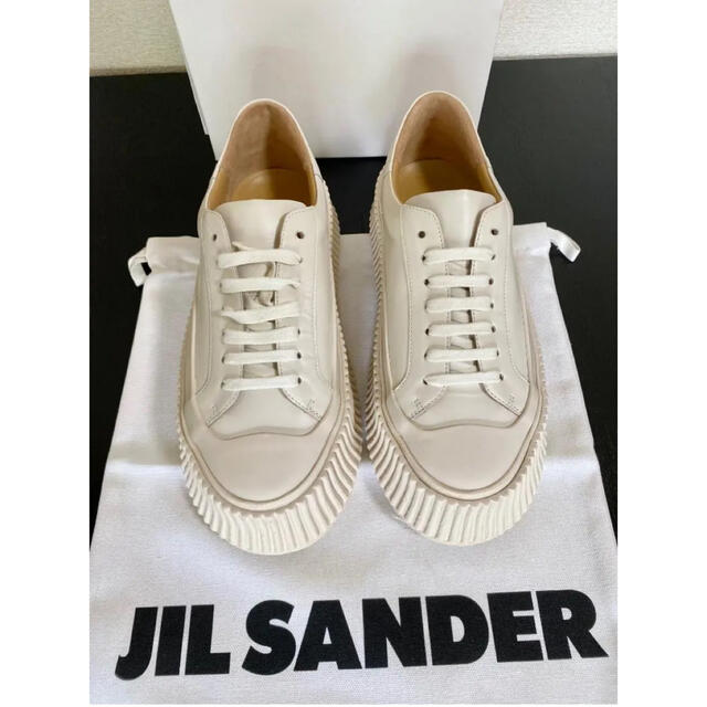 JIL SANDER 白レザースニーカー　37サイズ