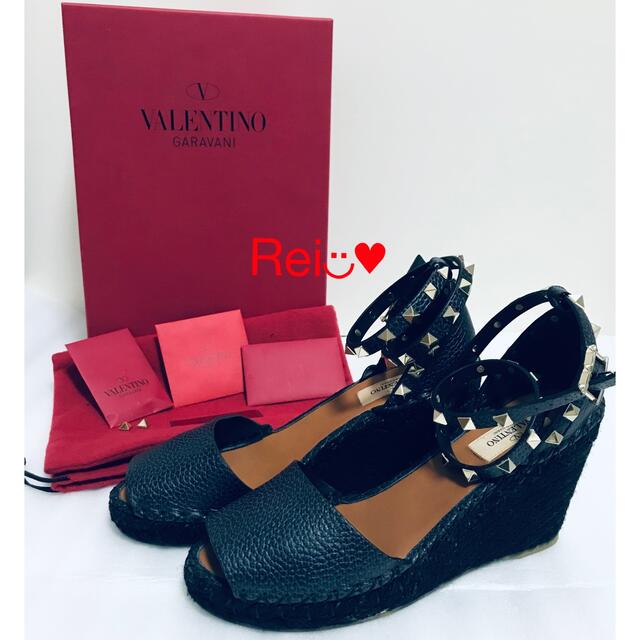 VALENTINO ウェッジソールサンダル ネイビー