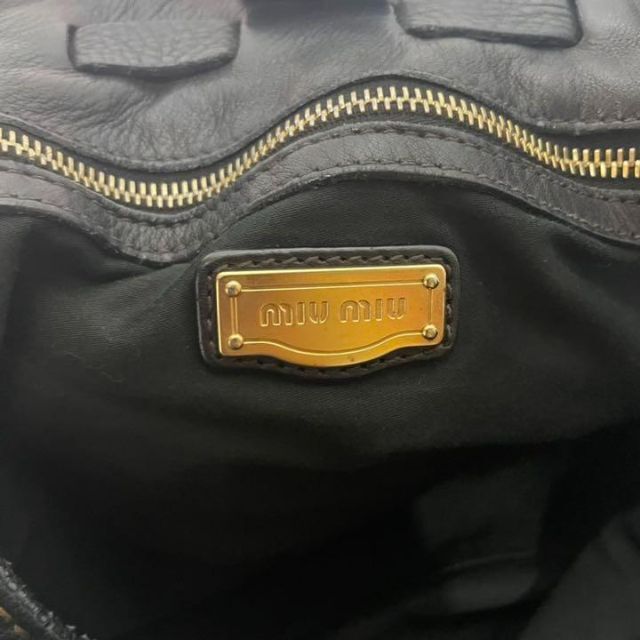 MIU MIU ミュウミュウ レザー トートバッグ サイドリボン ハンド ろご