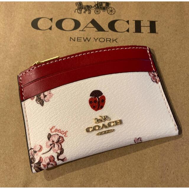 COACH(コーチ)のコーチ　新品　コインケース　定期入れ　花柄　フラワー レディースのファッション小物(名刺入れ/定期入れ)の商品写真