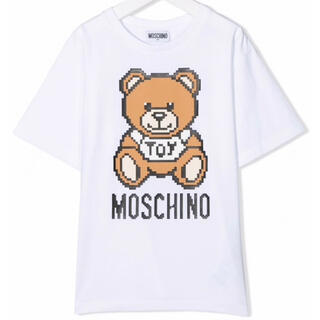モスキーノ(MOSCHINO)のモスキーノ　ピクセルベアTシャツ　ホワイト　14     男性もOK！(Tシャツ(半袖/袖なし))