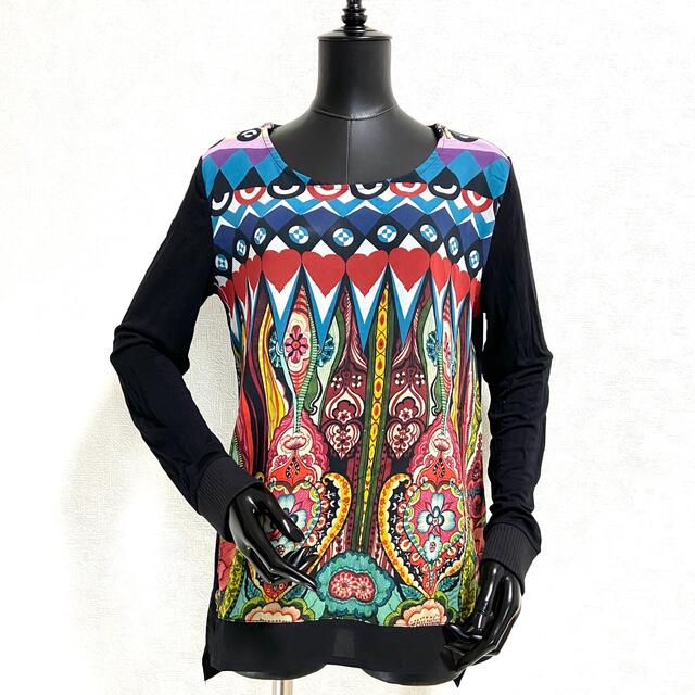 DESIGUAL(デシグアル)のDesigual デシグアル ショルダージップ レースカットソー レディースのトップス(カットソー(長袖/七分))の商品写真