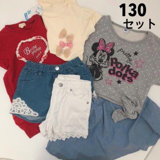 エフオーキッズ(F.O.KIDS)の130◆新品入セット◆HusHushミニーディズニー半袖Tシャツトップスボトムス(Tシャツ/カットソー)