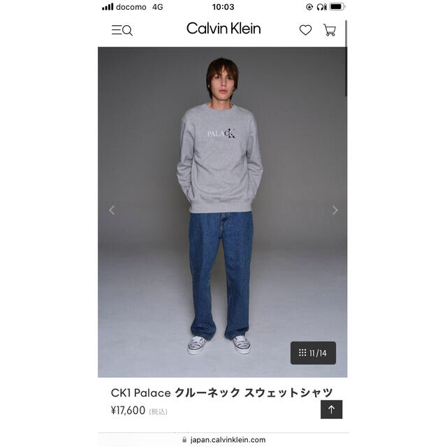 PALACE - 【新品未使用】CK1 Palace クルーネック スウェットシャツの