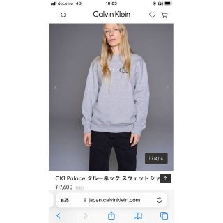 palace calvin klein CK1 クルーネック スウェットシャツ