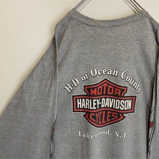 ハーレーダビッドソン(Harley Davidson)のハーレーダビッドソン　ロングTシャツ　ビッグロゴ　USA製　古着　長袖　2XL(Tシャツ/カットソー(七分/長袖))