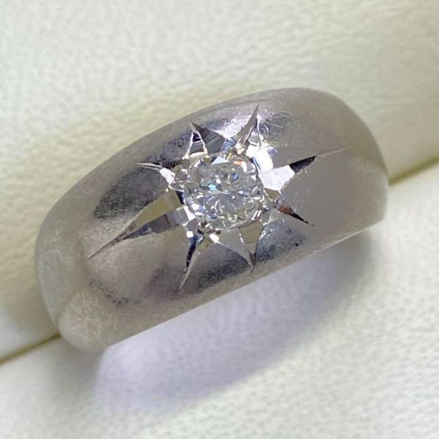 Pt900　メンズ　高品質ダイヤモンドリング　D0.33ct　サイズ20号 レディースのアクセサリー(リング(指輪))の商品写真