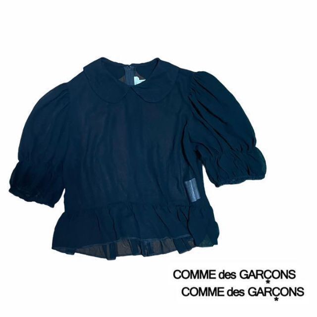 喜ばれる誕生日プレゼント - GARCONS des COMME comme コムコム　ブラウス　シースルー　パフスリーブ garons des シャツ+ブラウス(半袖+袖なし)