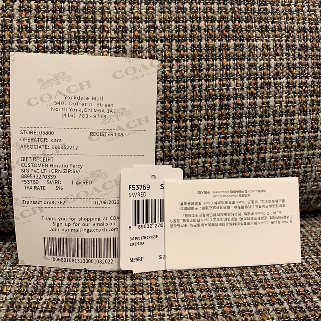 COACH(コーチ)のショプバ・箱付き　長財布　ジーンズ×赤　レッド メンズのファッション小物(長財布)の商品写真