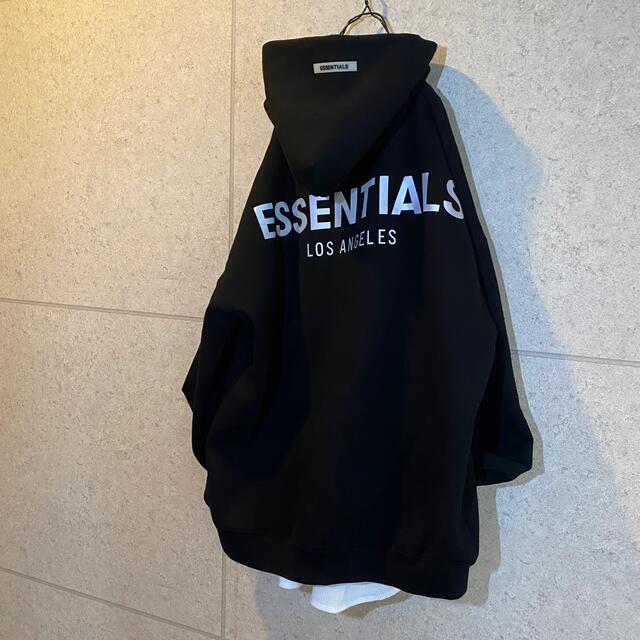 essential バックロゴフーディ パーカー