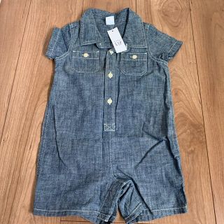 ベビーギャップ(babyGAP)の新品 baby GAP デニム シャツ ロンパース 80 男の子 女の子　ベビー(ロンパース)