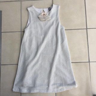 ザラキッズ(ZARA KIDS)の新品タグ未着 ザラ キッズ 表地綿80混 裏地綿100 キラキラニットワンピース(ワンピース)