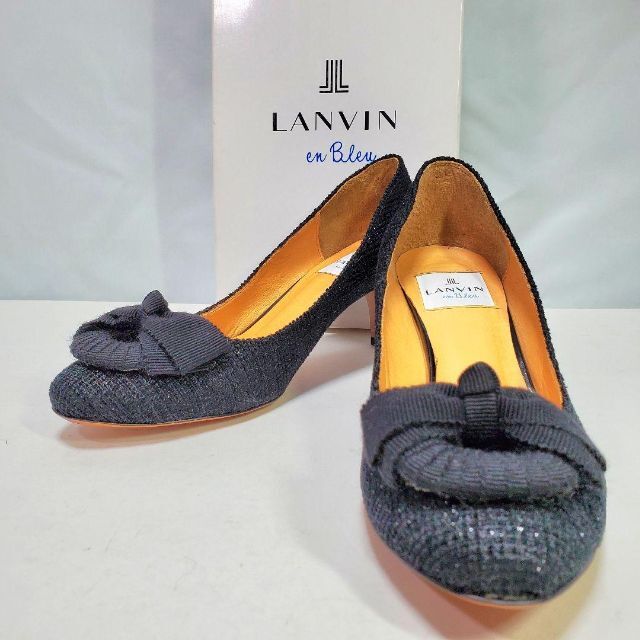 LANVIN en Bleu(ランバンオンブルー)のLANVIN en Bleu ランバンオンブルー リボン パンプス 23.5cm レディースの靴/シューズ(ハイヒール/パンプス)の商品写真