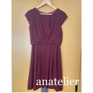 アナトリエ(anatelier)の【美品】アナトリエ ワンピース ドレス 赤系(ひざ丈ワンピース)