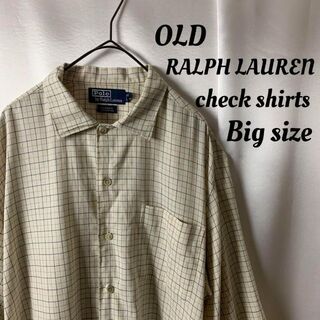 OLD Polo RALPH LAUREN ブロックチェックシャツ ビッグサイズ(シャツ)