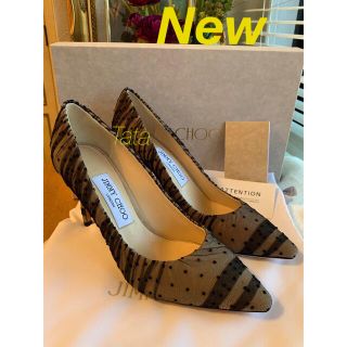 ジミーチュウ(JIMMY CHOO)の新品ジミーチュウROMY.85/HPDチュールとレザーパンプスブラック/ヌード(ハイヒール/パンプス)