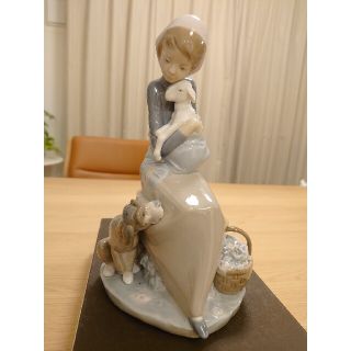 【極美品 希少 絶版】リヤドロ LLADRO No.1278「仔羊と仲良し」(置物)