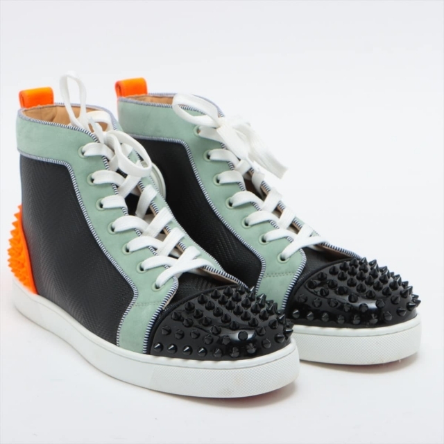 超新作 Christian マ 1 2 42 レザー スエード スパイクスタッズ クリスチャンルブタン Louboutin スニーカー