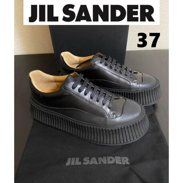 Jil Sander - 【新品】JIL SANDER プラットフォーム レザー スニーカー 37