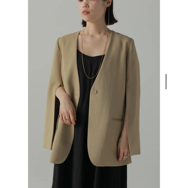 louren slit sleeve no collar jacket - ノーカラージャケット