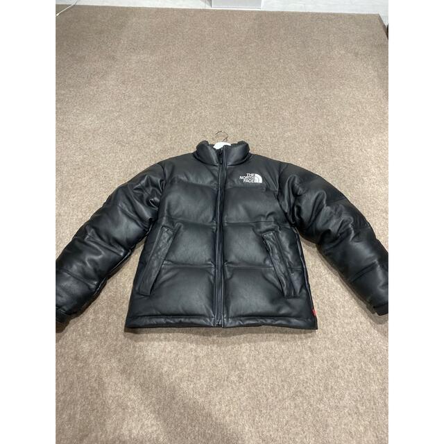 Supreme ノースフェイス 17AW シュプリーム レザー ダウン ヌプシ ...