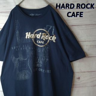 ハードロックカフェ(Hard Rock CAFE)の《人気》ハードロックカフェ ビッグプリント Tシャツ ネイビー XL(Tシャツ/カットソー(半袖/袖なし))