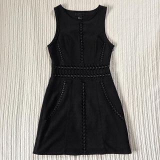 エイチアンドエム(H&M)のH&M スウェード ワンピース black 黒 size S(ミニワンピース)