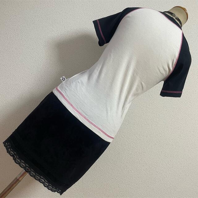 BA-TSU(バツ)のBA-TSU CLUB バツクラブ　Tシャツ・スカート2点セット　白黒 レディースのレディース その他(セット/コーデ)の商品写真