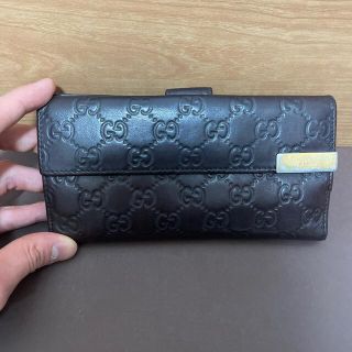 グッチ(Gucci)の箱付き グッチ シマ 長財布 ダークブラウン(長財布)