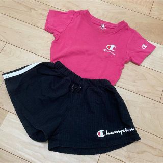 チャンピオン(Champion)の【最安値】Champion♡キュロット パンツ 半ズボン 90cm 黒×ピンク(パンツ/スパッツ)