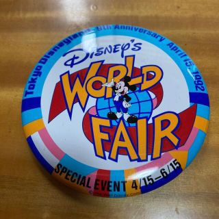 ディズニー(Disney)の缶バッジミッキー東京ディズニーランド　９周年　1992　WORLD FAIR(バッジ/ピンバッジ)