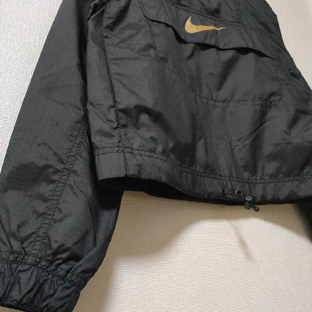 NIKE 黒 豹柄 ビッグスウッシュ ブルゾン ウーブンジャケット ハーフジップ