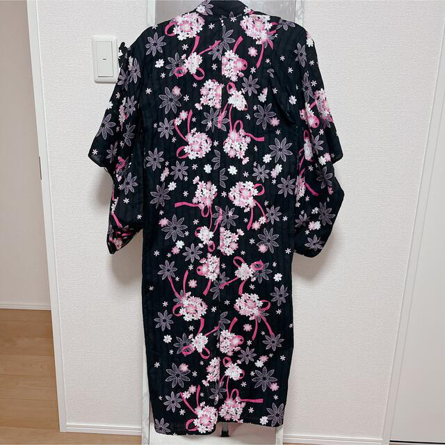 花柄の浴衣 着画あり キッズ/ベビー/マタニティのキッズ服女の子用(90cm~)(甚平/浴衣)の商品写真