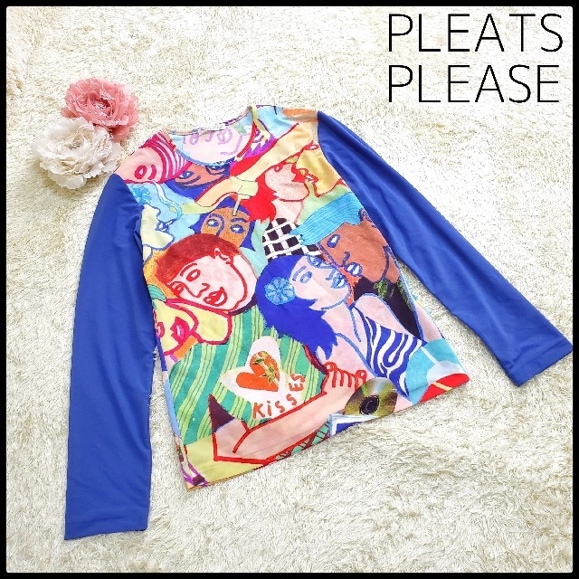 【奇抜デザイン】PLEATS PLEASE kisses Tシャツ 絵画