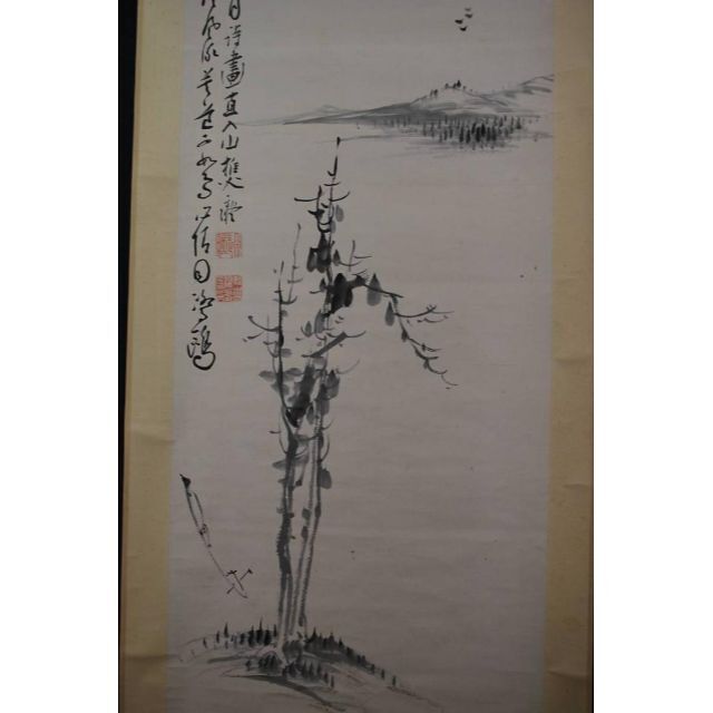 真作】田能村直入/湖舟画賛席上画/掛軸☆宝船☆M-403 J - www
