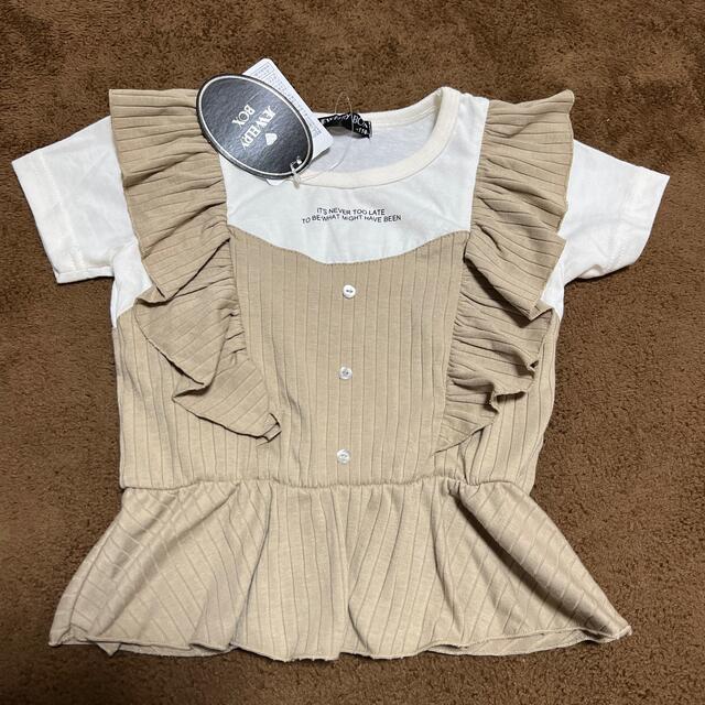 おしゃれ半袖トップス！新品110cm キッズ/ベビー/マタニティのキッズ服女の子用(90cm~)(Tシャツ/カットソー)の商品写真