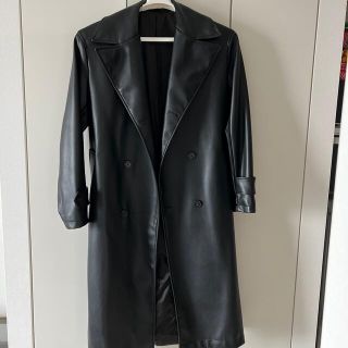 ザラ(ZARA)のZARA フェイクレザーコート　S(チェスターコート)