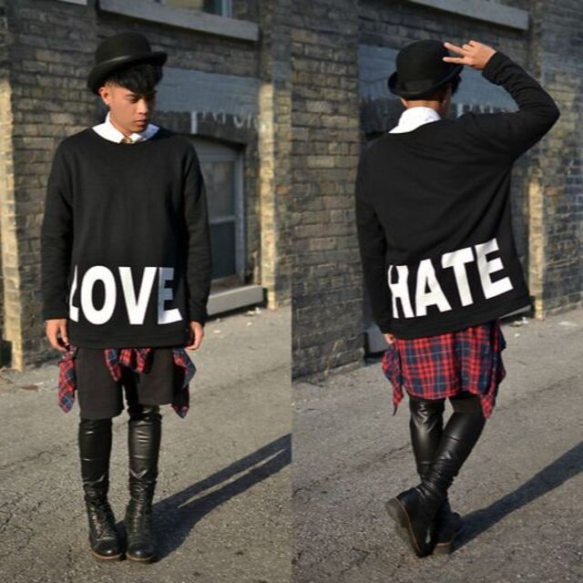 FOREVER 21(フォーエバートゥエンティーワン)の【Forever21】 LOVE HATE スウェットシャツ トレーナー レディースのトップス(トレーナー/スウェット)の商品写真