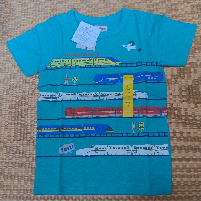 motherways(マザウェイズ)のマザウェイズ　Tシャツ２枚セット　120サイズ 電車　新幹線　新品タグ付き キッズ/ベビー/マタニティのキッズ服男の子用(90cm~)(Tシャツ/カットソー)の商品写真