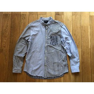 アメリカンイーグル(American Eagle)のAMERICAN EAGLE OUTFITTERS ブルーストライプシャツ(シャツ)