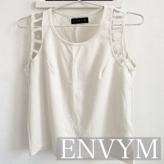 アンビー(ENVYM)のENVYM デザインタンクトップ ホワイト(タンクトップ)