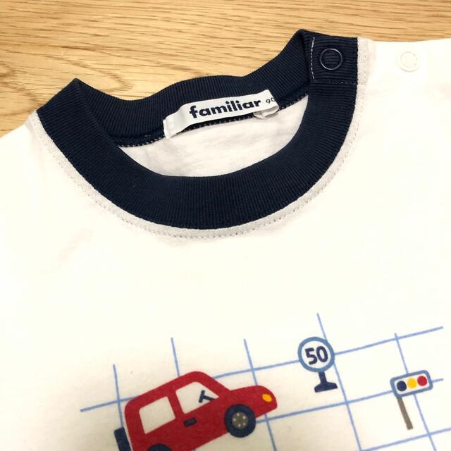 familiar(ファミリア)の【難あり】familiar ファミリア ボーダー 半袖Tシャツ パジャマ 90 キッズ/ベビー/マタニティのキッズ服男の子用(90cm~)(パジャマ)の商品写真