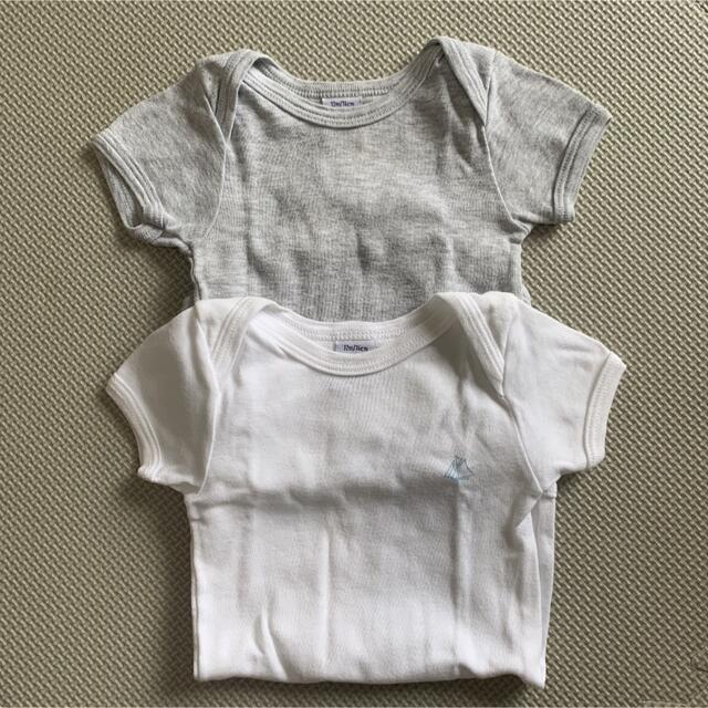 PETIT BATEAU(プチバトー)のプチバトー 半袖ロンパース 70 2枚セット キッズ/ベビー/マタニティのベビー服(~85cm)(ロンパース)の商品写真